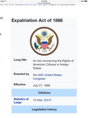 EXPATRIATION ACT of 1868